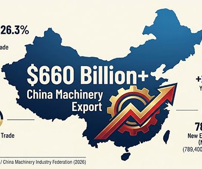 中国机械工业出口突破6600亿美元